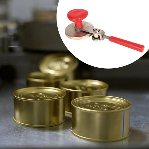 Compact Rotary Glass Can Sealer Tool For Home Kitchen Use, Ergonomic Non Slip Handle, Aluminum Build