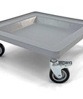 Glass Rack Dolly For Dish And Glass Racks, Heavy Duty Mobile Transport Cart With 4-Inch Wheels And Two Locking Casters, Light Gray