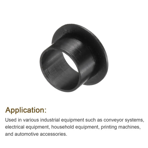 Flanged Nylon Sleeve Bearings Set 12 Pcs Self Lubricating Bushings 15.1mm Bore 17mm OD Nylon Black High Load Friction