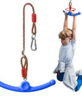Twister Swing 360 Spin Handle For Kids Slackline Accessories And Swing Attachment Backyard Blue Hang Toy with child holding handle