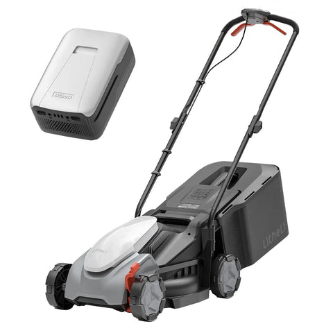 Cordless Electric Lawn Mower With Brushless Motor, 14 Inch Cutting Width, Adjustable Height, includes 5.0 Ah battery
