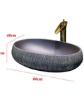 USZWBY Bathroom Vessel Sink Bowl Basin Vintage Bathroom Sinks Household Art Countertop Ceramic Washbasin with unique design.