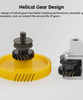 Hardened Steel Extruder Gear For P1 Series 3D Printers with helical gear design and yellow gear wheel, showing high filament flow.