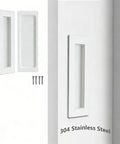 Recessed Finger Pulls For Sliding Doors And Barn Doors, Flush Closet Door Handles 4.72In, Square Cabinet Pulls, Stainless Steel