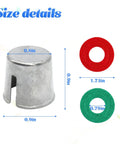 Product size details of 10 Pack Car Battery Post Terminal Shims And Washers Kit For Top Post Ends Repair with lead gasket and washers.
