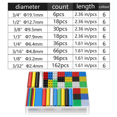 Pro Grade Heat Shrink Tubing Kit 430 Pcs 3 To 1 Adhesive Lined Dual Wall Marine Grade Waterproof Insulation color and size variety