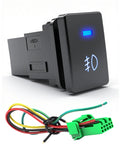 12V Blue LED Push Button Switch Waterproof Toggle With 4 Wire Connector Kit Durable Car Accessory Built For Tough Vehicle Use Easy Wiring