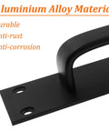 Close-up of Two Pack Sliding Barn Door Handle Set In Black 7.9 Inch Aluminum Alloy Door Pull with 8 Mounting Screws
