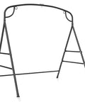 Heavy Duty Metal Swing Frame With A Frame Stand For Lawn Garden Backyard Porch Swing Stand With Extra Side Bars Versatile Three Ring Design Double Hanging Options Sturdy Outdoor Swing Stand For Relaxing.