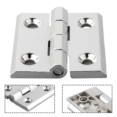 Close-up of zinc alloy 40mm rotating concealed hinge for doors and cabinets, heavy duty, with four-hole design and smooth soft close