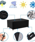 Waterproof Patio Furniture Cover 122 Inches Long 44 Inches Wide 29 Inches High 600D Weatherproof Rectangular Table And Sofa Cover