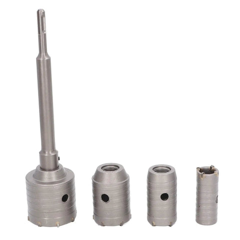Heavy Duty Concrete Hole Saw Kit With Carbide Cutting Bits In 30Mm 40Mm 50Mm And 65Mm Sizes Plus Core Drill Set For Brick And Cement Wall Drilling Tasks, 4 pieces