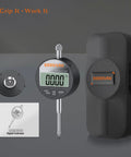 Digital Dial Indicator 0 To 1 Inch (25.4 Mm) High Resolution 0.0005 Inch 0.01 Mm Electronic Probe displayed with case.