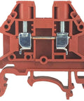 Red DIN Rail Terminal Block Screw Type UL 600V 30A 10 to 22 AWG High Reliability Compact Design for Harsh Environments Pack of 100