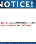 Brake Kit With Front 11.57 Inch Rotors And Rear 10.31 Inch Rotors For 5 Lug Dodge Avenger Caliber Jeep Patriot Compass Chrysler 200 Sebring
