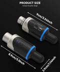 Pro Grade 4 Channel UHF Wireless XLR Microphone System With 200 Foot Range and Ultra Low Latency Under 1ms dimensions shown