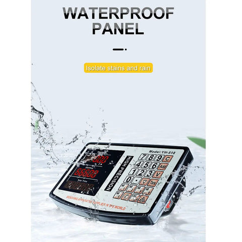Heavy Hitter Digital Platform Scale With Big Boss Screen Rock Solid Postal Parcel Shipping Scale For Heavy Packages Stores 99 Items With Zero Tare Functions And Built Different 400kg Capacity on waterproof panel with water splashes.