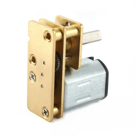 DC 6V 300RPM Micro Gearbox Motor With Metal Reducer, close-up of metal gearbox and 3mm shaft for RC Hobby models and projects.