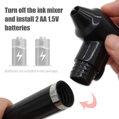 Battery compartment of Electric Ink Mixer Kit For Pigments And Eyebrow Colors, Fast And Smooths Thick Tattoo Inks With Electric Agitator