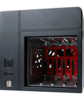 Mini ITX NAS Case K3 Dope 4 Bay DIY Computer Enclosure front view with open drive bays and front USB ports, black casing visible