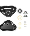 Heavy Duty 600mm Rear Axle Track Kit For Go Kart UTV Buggy Quad ATV Snow Sand Snowmobile With Rear Wheel And Electric Motor Pro Replacement Track Assembly shown with components including tracks and axle.