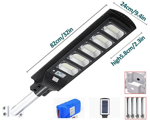 JUDYSSY Solar Lights Outdoor - 300W Led Solar Street Light Motion Sensor, dimensions 82cm x 24cm x 5.8cm for garden use.