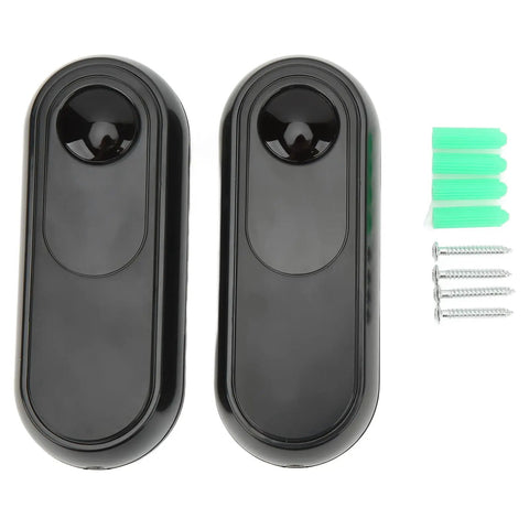 Infrared Gate Beam Sensor With Anti Theft Alarm IP55 Waterproof Rating For Station Doors And More Built Tough With High Sensitivity Beam Detector And Weatherproof Construction Plus Low Battery Alert, shown with mounting hardware