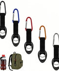 Durable Silicone Water Bottle Holder With Carabiner Clip And Key Ring Five Pack Assorted Colors for Hiking and Camping