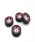 Metal Upgraded 24mm Racing Wheels For 1 To 28 Scale RC Cars Compatible With Mini Q, Mini Z, Red alloy wheels set