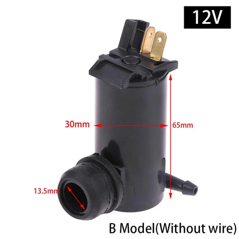 Superior Quality Windshield Check Valves For 12V Universal Car Glass Wiper System Water Washer Pump Jet Motor Styling Windshield Cleaning Spray Kit With Matte Black Finish No Sweat Setup Straight Up Smooth Ride, 65mm x 30mm black 12V pump