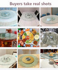 Variety of Tempered Glass Lazy Susan Turntables with Smooth Rotating Silent Swivel and Stable Base in Dining Settings
