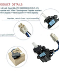 Heavy Duty Front Load Washer Door Lock Switch Assembly 17438000001615 Replacement For Easy Install And Safe Spin Cycles Keeps The Lid Locked During High Speed Wash, 4-pin connector