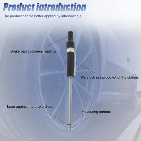 Brake Pad Thickness Gauge And Tire Tread Depth Tool For Cars, Precision Measuring Pen With Scale, 1.5mm To 11mm Range