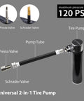Must Have Portable Bike Tool Kit 14-In-1 Bicycle Repair Capsule with tire pump, presta and schrader valves, 120 PSI max