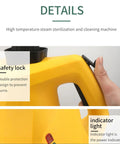 High Temperature Handheld Steam Cleaner With Cleaning Brush, Glass Scraper, Extension Hose And Nozzle, safety lock detail
