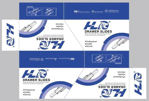 Top Shelf 18 Inch Soft Close Drawer Slides 6 Pair Full Extension Ball Bearing Side Mount Runners packaging design with branding.