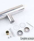 Heavy Duty Stainless Steel Round Tube Door Handle For Home Office Glass Doors And Sliding Doors, accessories included