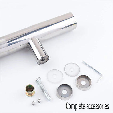 Heavy Duty Stainless Steel Round Tube Door Handle For Home Office Glass Doors And Sliding Doors, accessories included