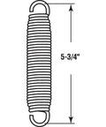 Extension Spring 0.120 Gauge 1-1/16 Inch Outer Diameter 5-1/2 Inch Overall Length Nickel Plated Spring Steel with Single Loop Open Ends diagram