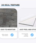Peel And Stick Rustic Wood Stone Slate Backsplash Tiles For Kitchen Waterproof And Heat Resistant Distressed Silvery Moon Finish