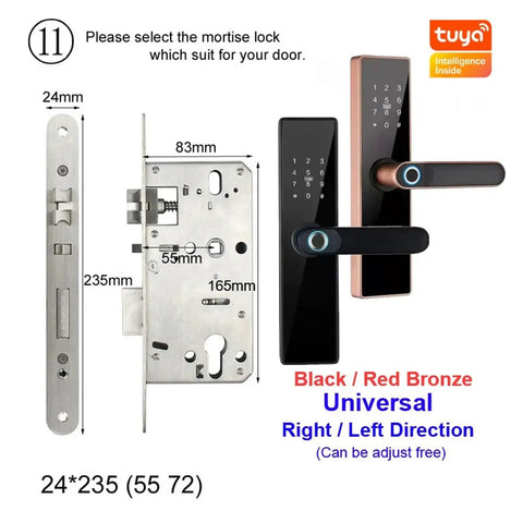 Premium WiFi Smart Door Lock Delivering Hella Fast Fingerprint And Passcode Entry IC Card Support Plus Rock Solid App Remote Management and USB Power Backup shown from side with dimensions marked.