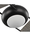 Close-up of Edisto 54 Inch Indoor Outdoor Ceiling Fan With Two Canvas Wrapped Blades, UV Inhibitors, and Charcoal Finish
