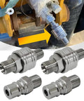 M16 M14 Quick Connect Adapter Kit For Mini Excavator Straight Through Unvalved Coupler Fits Thumb Tilt Bucket Tool Pro Setup