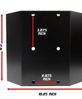 Stainless Steel Propane Bracket For Ten Pound Tanks Marine Grade Black Finish front view with dimensions labeled