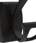 Close-up of matte black double J towel hook showing durable zinc construction and corrosion resistant finish for wall mounting.