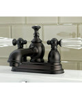 Oil Rubbed Bronze Centerset Bathroom Faucet With Crystal Lever Handle Drip Free Ceramic Cartridge 1.2 GPM Flow At 60 PSI