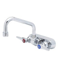 Brass Workboard Faucet With Swing Nozzle Chrome Finish Wall Mount Faucet For Sinks One Half Inch NPT Inlets 2.2 GPM Aerator