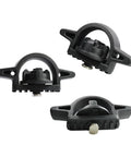 Heavy Duty Truck Bed Cleat Anchor For Toyota Tacoma And Tundra Deck Track System close-up view of black nylon cleats for securing cargo.