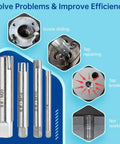 Premium 10-Piece Broken Screw Extractor Kit With Heavy Duty HSS Tap Remover Set For Stripped Bolt And Screw Removal Plus 3 Flute And 4 Flute Tool Designs Built Tough To Rescue Your Darned Fasteners Instantly. HSS extractors for M5-M22 stripped taps and screws