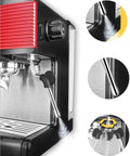 Ultra Compact Espresso Coffee Maker With Milk Frother And Direct Select Buttons 2 Cup Function Anti Drip Pause Brew Easy